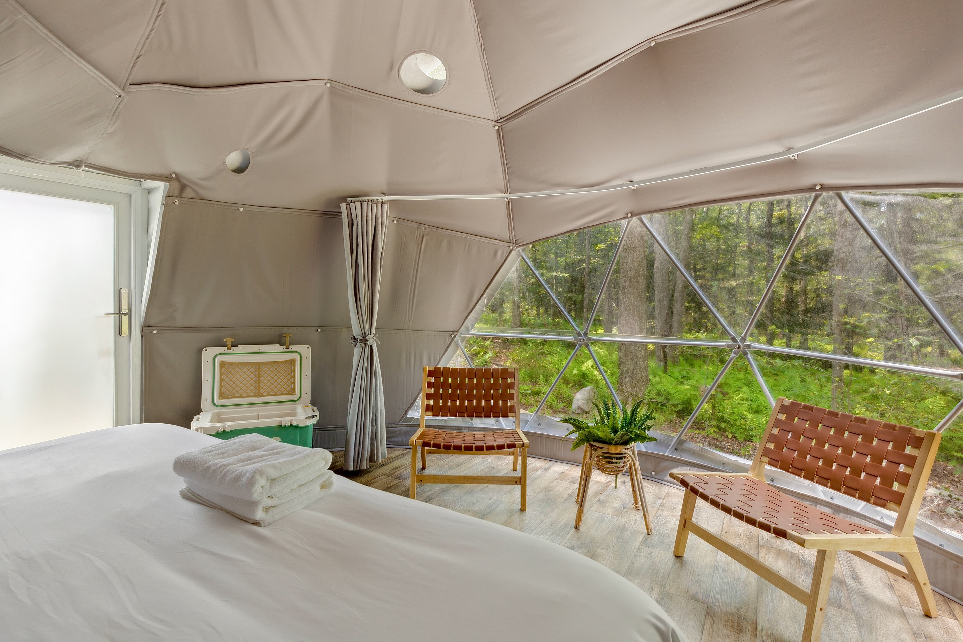 Glamping dome interior
